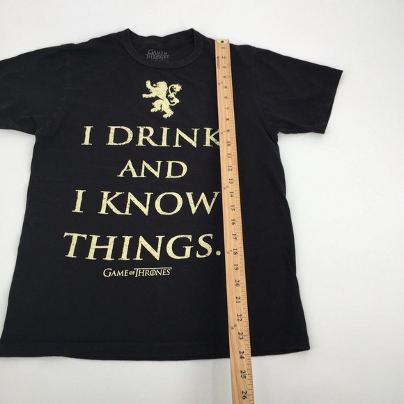 Game of Thorns I Drink and Thoen Short Sleeve T-Shirts Small Black Tv Promo S - Picture 5 of 5